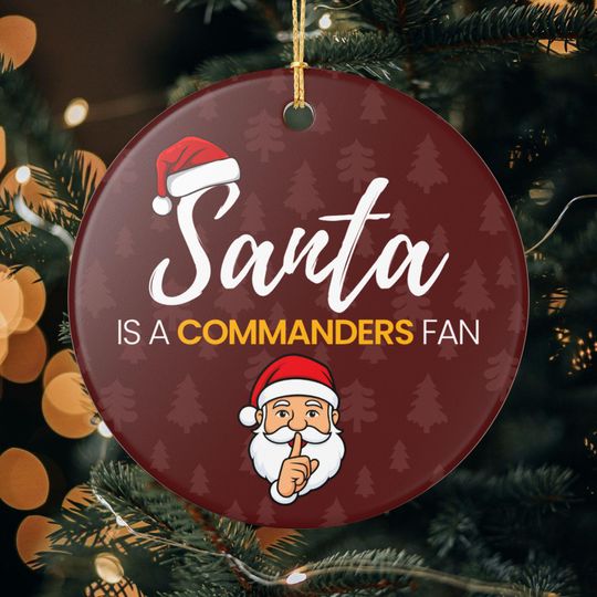 Discover Santa is a Washington Commanders Fan Christmas Ornament Gift, Funny Christmas Ornament Commanders Gift, Secret Santa, Commanders Football
