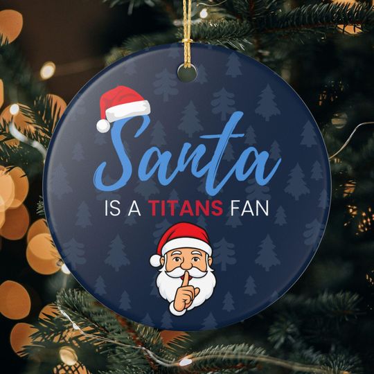 Discover Santa is a Tennessee Titans Fan Christmas Ornament Gift, Funny Christmas Ornament Titans Gift, Secret Santa Gift, Titans Football Decor