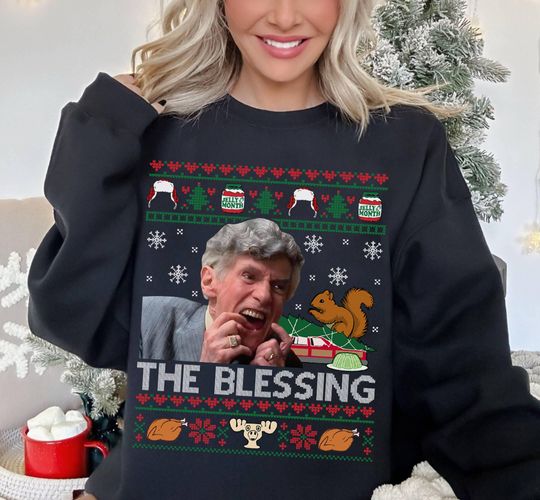 Discover Uncle Lewis The Blessing Ugly Sweatshirt, National Lampoon's Christmas Vacation, Ugly Christmas Xmas 2025 Gifts Sweatshirt, Xmas Vacation