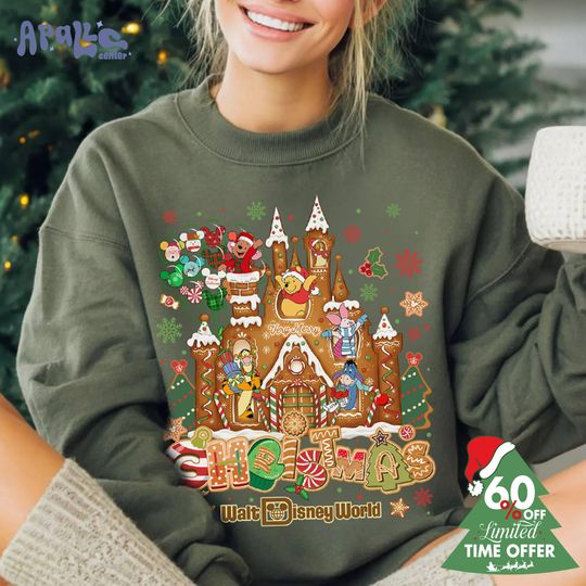 Discover Family Matching Christmas Shirt, Pooh and Friends Very Merry Christmas Party 2025 Gingerbread Shirt, Disneyland All Characters Group Shirt