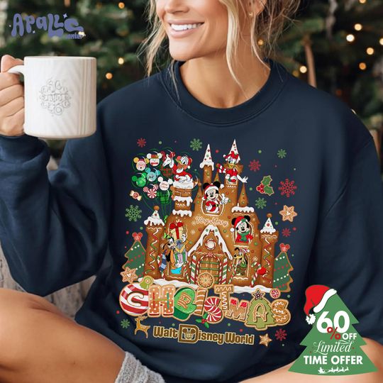 Discover Family Matching Christmas Shirt, Mickey's Very Merry Christmas Party 2025 Gingerbread Shirt, Custom Disneyland All Characters Group Shirt