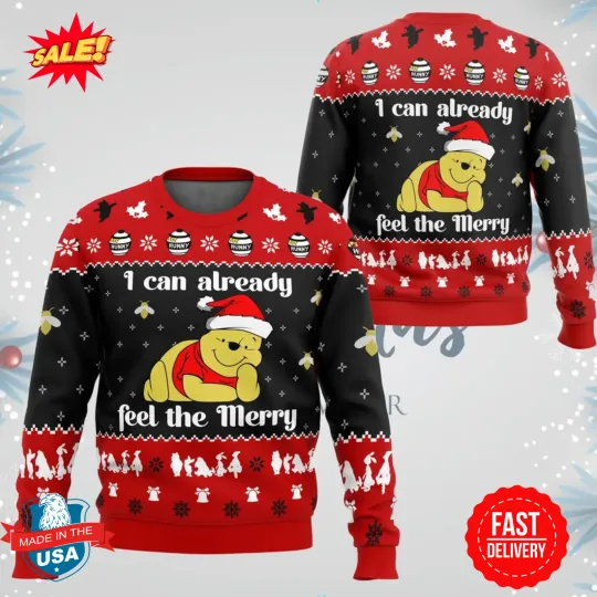 Christmas Sweater, Pooh Sweater, Winnie The Pooh Ugly Christmas Sweater