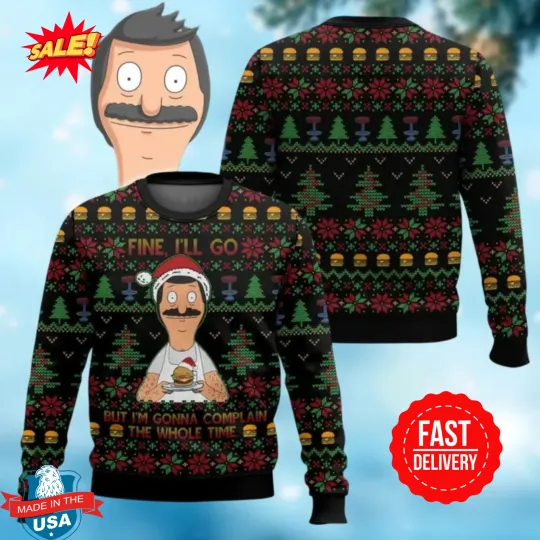 Discover Bob Belcher Ugly Sweater, Bob's Burgers Holiday Sweater, Belcher Family Sweater