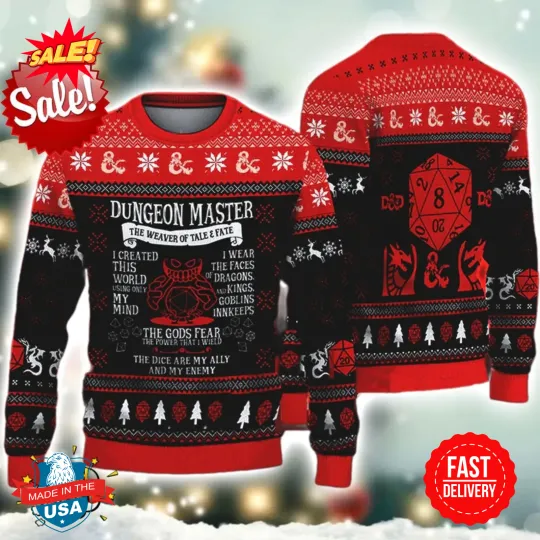 Discover Dungeons And Dragons Ugly Christmas Sweater, DnD Ugly Sweater