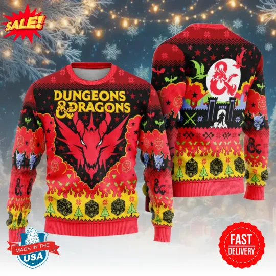 Dungeons And Dragons Christmas Sweater, Dungeons And Dragons Ugly Sweater