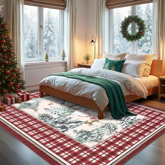 GarveeHome Christmas Washable Rug for Living Room