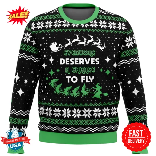 Discover Everyone Deserves to Fly Wicked and Christmas Ugly Christmas Sweater