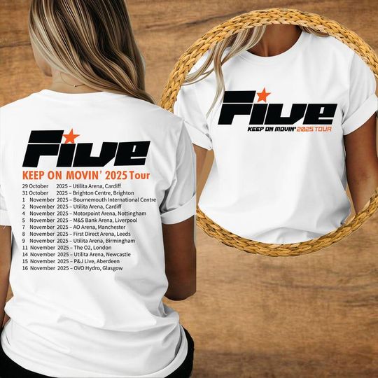 Discover Keep on Movin 2025 Tour T-Shirt, Five Boy Concert Tee, Everybody Get Up Concert T-Shirt