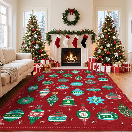 GlowSol Area Rug Christmas Rugs for Living Room