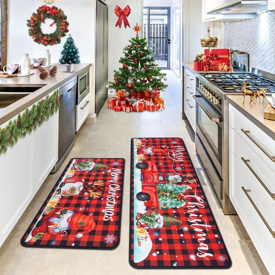 Christmas Kitchen Mats, Merry Christmas Kitchen Rugs