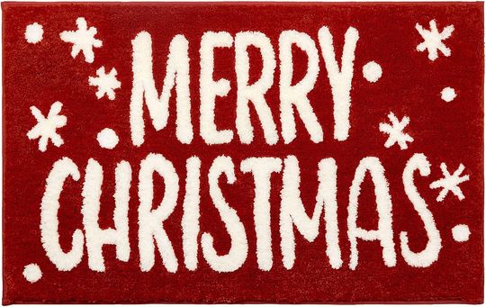 Discover Nymphia Christmas Bath Mat, Christmas Bathroom Decor, Red Bathroom Rugs, Extra Soft and Absorbent Cute Holiday Decorative Bath Rugs Non-Slip Machine Washable 20 x 32 Inch