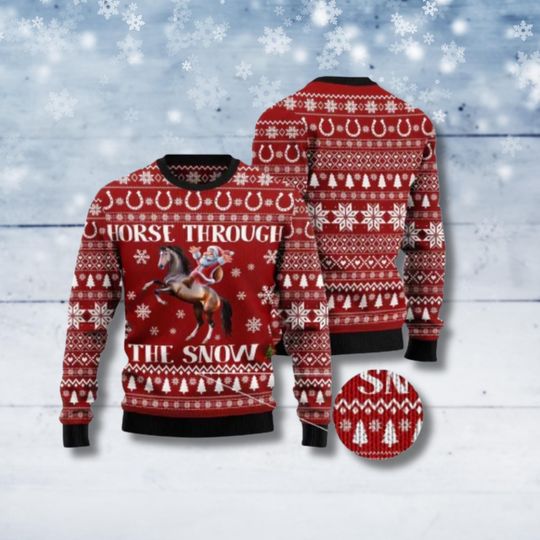 Discover Funny Santa Riding Horse Ugly Christmas Sweater