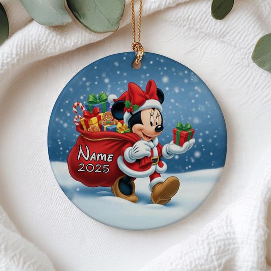 Discover Personalized Mickey Minniee Ceramic Ornament, Custom Donald Daisy Duck Christmas Tree Ornament,  Disney Christmas Keepsake Ornament Gift
