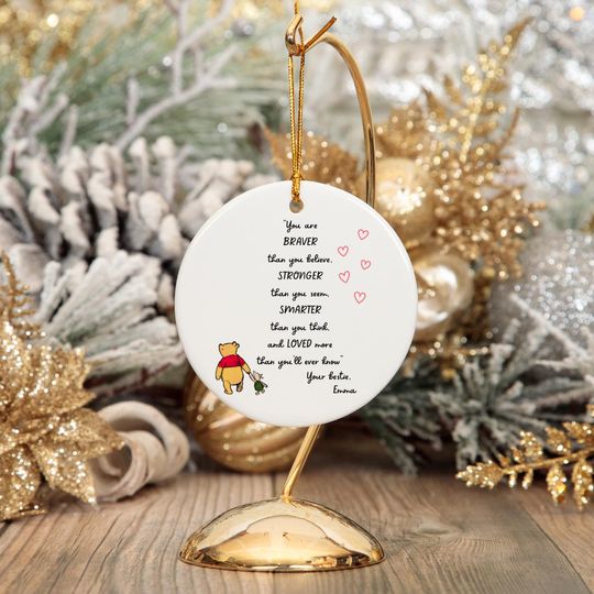 Winnie the Pooh Christmas Ornament: Personalized Ceramic Holiday Keepsake