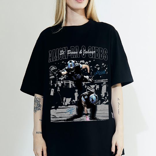 Amon-Ra St. Brown & Jahmyr Gibbs Detroit Football T-Shirts