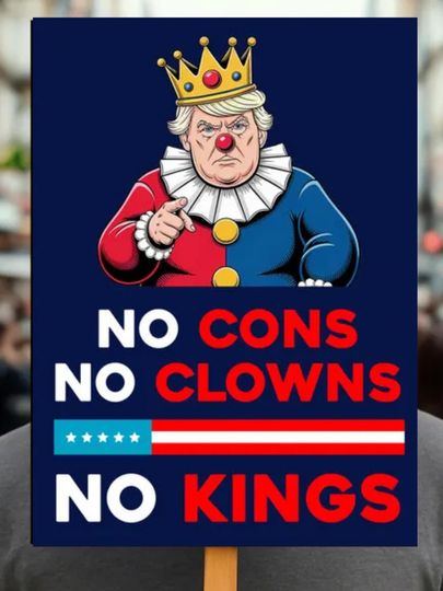 Discover No Kings In America Protest Sign, Anti-Trump Resistance, No Felon, Political Activist Poster, Rally Sign, Resist Fascism Protest Poster
