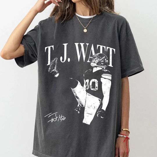 Discover T. J. Watt Vintage Comfort Color T-Shirt, Pittsburgh Steeler Game Day Football Shirt
