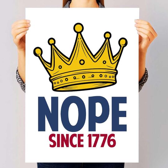 Discover No Kings In America Protest Sign, NO King Since 1776, Anti-Trump Protest Signs,Defend Democracy Art, No Kings Printable