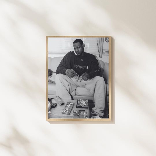 Discover LeBron James Vintage Cavalier Poster | Early NBA Career Photo Print | Nostalgic 2000s Pop Culture Wall Art for Game Room