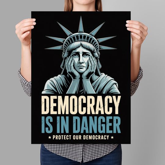 Discover Protect Our Democracy Protest Sign PRINTABLE, No Kings, Anti-Trump Poster Sign For March,Political Activist Rally Sign