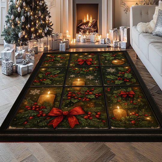 Discover Christmas Window Scene Rug: Festive Holiday Home Decor