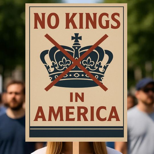 Discover No Kings In America Protest Sign, Oct 18th Rally Sign, No Kings March Sign, Protest Poster