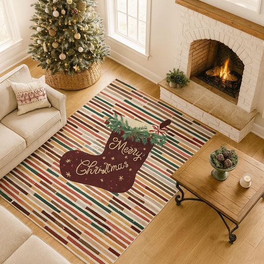 Discover Christmas Stocking Area Rug: Festive Holiday Decor