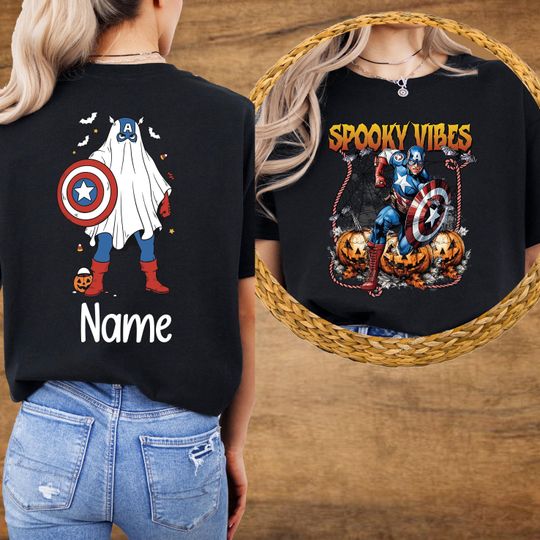 Custom Spooky Vibes Tshirt, Marvel Avengers Tee, Cute Ghost Shirt,Halloween Hulk Tee