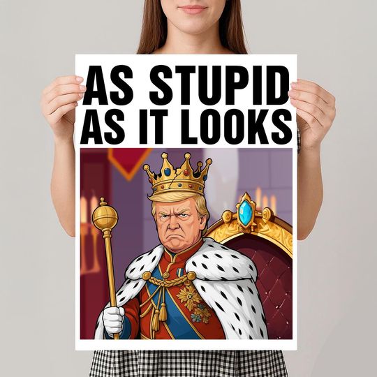 Discover As Stupid As It Looks Resist Protest Sign , Anti-Trump No Kings Poster For March,Political Activist Rally Sign