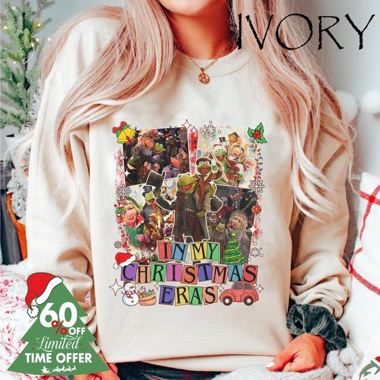 The Muppet Christmas Carol My Christmas Eras Sweatshirt, K the frog Gonzo Miss Piggy Xmas Movie Tee, Vintage Muppets Xmas Sweatshirt