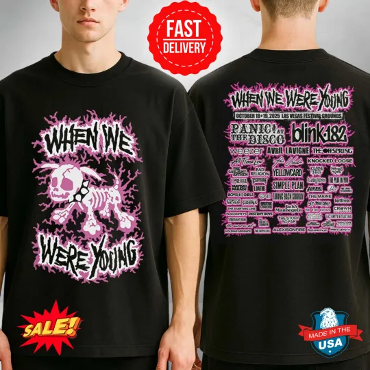 Discover When We Were Young Festival 2025 Electric Dog Lineup Two Sides Unisex T-Shirt