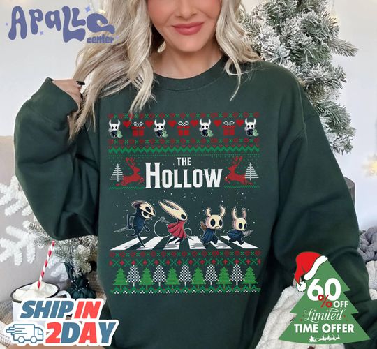 Hollow Knight Silksong Ugly Swater, Hollow Knight Ugly Christmas, Silksong Hornet, Indie Game Xmas 2025 Tee, Gothic Aesthetic Gaming Tee