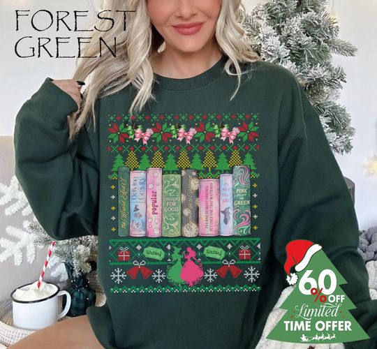 Discover Wicked Changed For Good Book Sweatshirt, Defy Gravity Broomstick Magic Wand Crewneck, Fun Popular Literary T-Shirt for Musical Fan