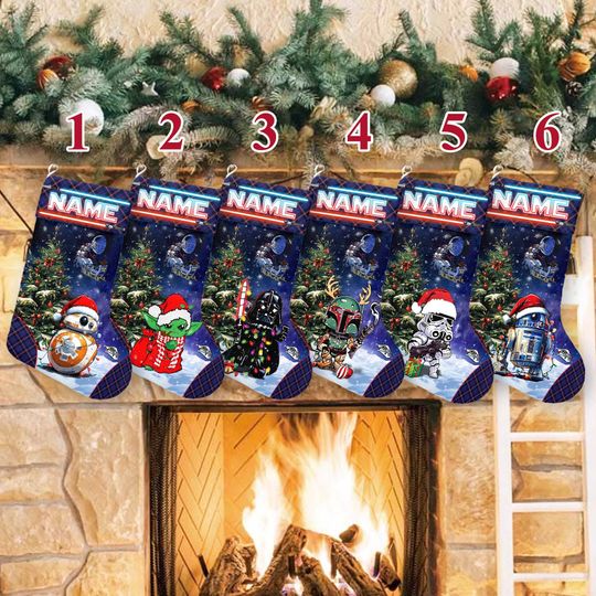 Discover Personalized Star Wars Christmas Stocking, Christmas Galaxy Edge Stocking, Marvel Family Christmas Gifts, Star Wars Christmas Socks