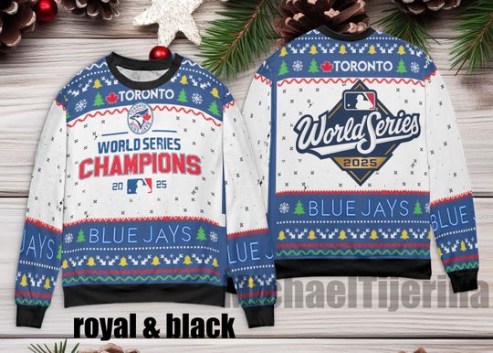 Discover Blue Jays Champion 2025 Ugly Sweater Shirt, Baseball Christmas Sweater, Blue jays Ugly Sweater, Ugly Christmas Sweater, Xmas Gifts