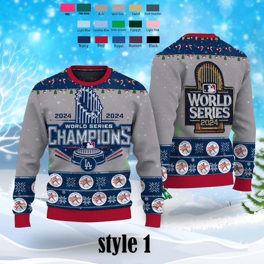 Dodger Champion 2025 Ugly Sweater Shirt, LA Baseball Christmas Sweater, Los Angeles Ugly Sweater, Ugly Christmas Sweater, Xmas Gifts