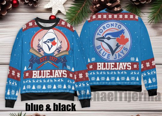 Discover Blue Jays Ugly Sweater Shirt, Baseball Christmas Sweater, Baseball fan shirt, Blue jays Ugly Sweater, Ugly Christmas Sweater, Xmas Gifts