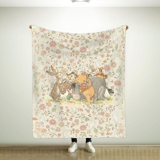 Cute Cartoon Bear Fleece Throw Blanket, Cozy Lightweight Plush Bedding for Couch and Home Decor