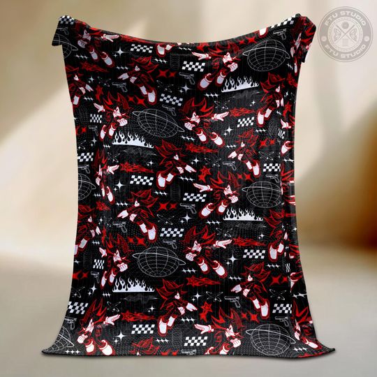 Shadow the Hedgehog Fleece Blanket - Video Game Gift