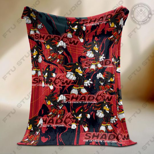 Discover Shadow Hedgehog Fleece Blanket - Gaming Room Decor - Inspired Throw - Cozy Video Game Gift