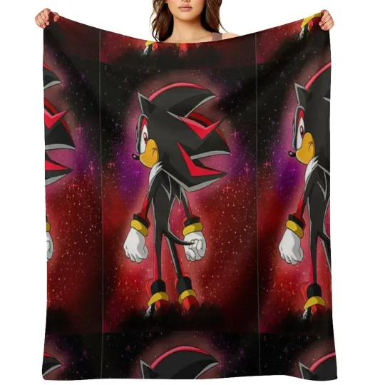 Shadow The Hedgehog Fleece Throw Blanket