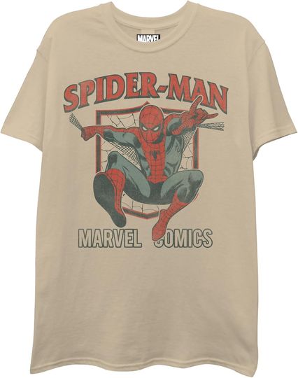 Marvel Mens Comics Spider-Man Swinging Short Sleeve T-Shirt