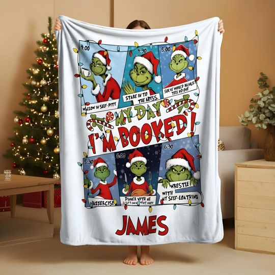 Discover Personlized Blanket, Custom Funny funny character Christmas Blanket, Perfect Holiday Gift for funny character Lovers,  Cozy and Customizable Gift for Fans