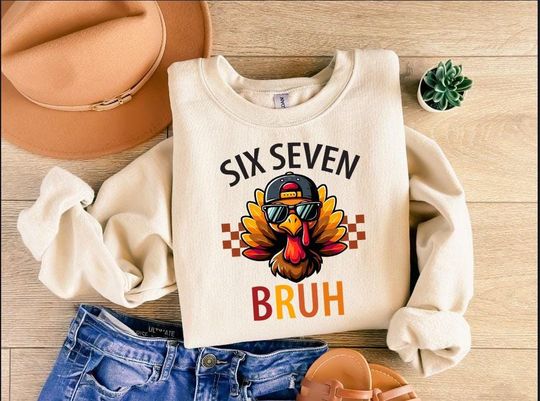 Discover Funny Six Seven Meme Turkey Kids Shirt,67 Thanksgiving Kids meme Tee,Fun Youth Tshirt,Perfect for Thanksgiving Gifts Sweatshirt,Fall Hoodie