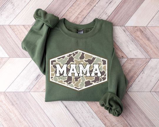 Discover Hunting Mama Sweatshirt, Duck Hunting tShirt, Mallard Duck Long sleeve, Mama of Hunters Camo Mama Hoodie, Hunting Season Mom Life Shirt