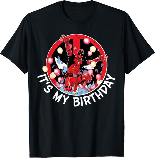 Discover Marvel Super Heroes Deadpool It's My Birthday Party Crash T-Shirt