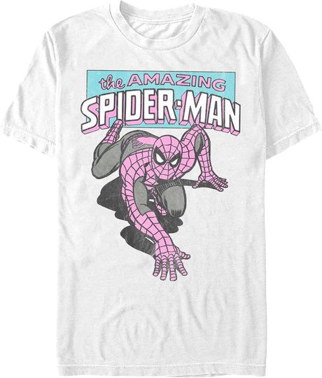 Discover Marvel Mens Comics Retro Classic Amazing Spidey Young Men's Short Sleeve Tee ShirtT-Shirt