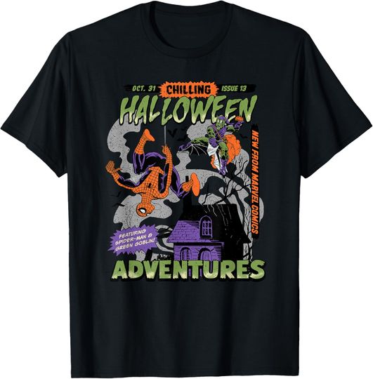 Marvel Halloween Spider-Man VS Green Goblin Vintage Comic T-Shirt