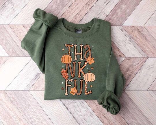 Discover Thankful Shirt, Pumpkin Season Shirt, Pumpkin Sweatshirt, Thanksgiving Shirt, Thanksgiving Sweatshirt, Thanksgiving Family Matching Shirts