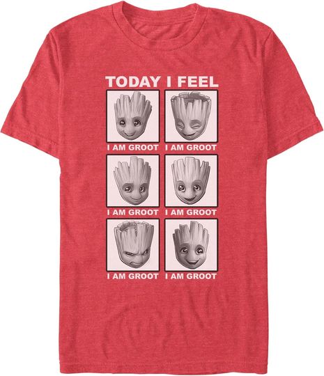 Discover Marvel Men's Guardians of The Galaxy Groot Today I Feel Adult T-Shirt Tee
